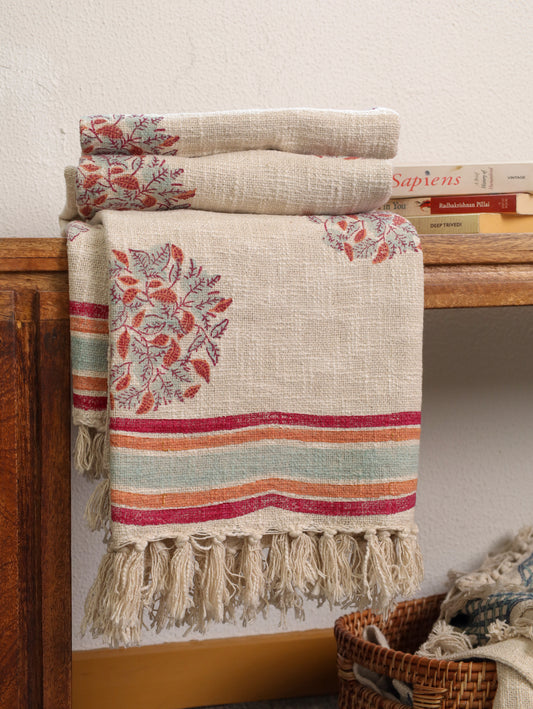 Gulab Ghar  Hand Block Printed woven Throw