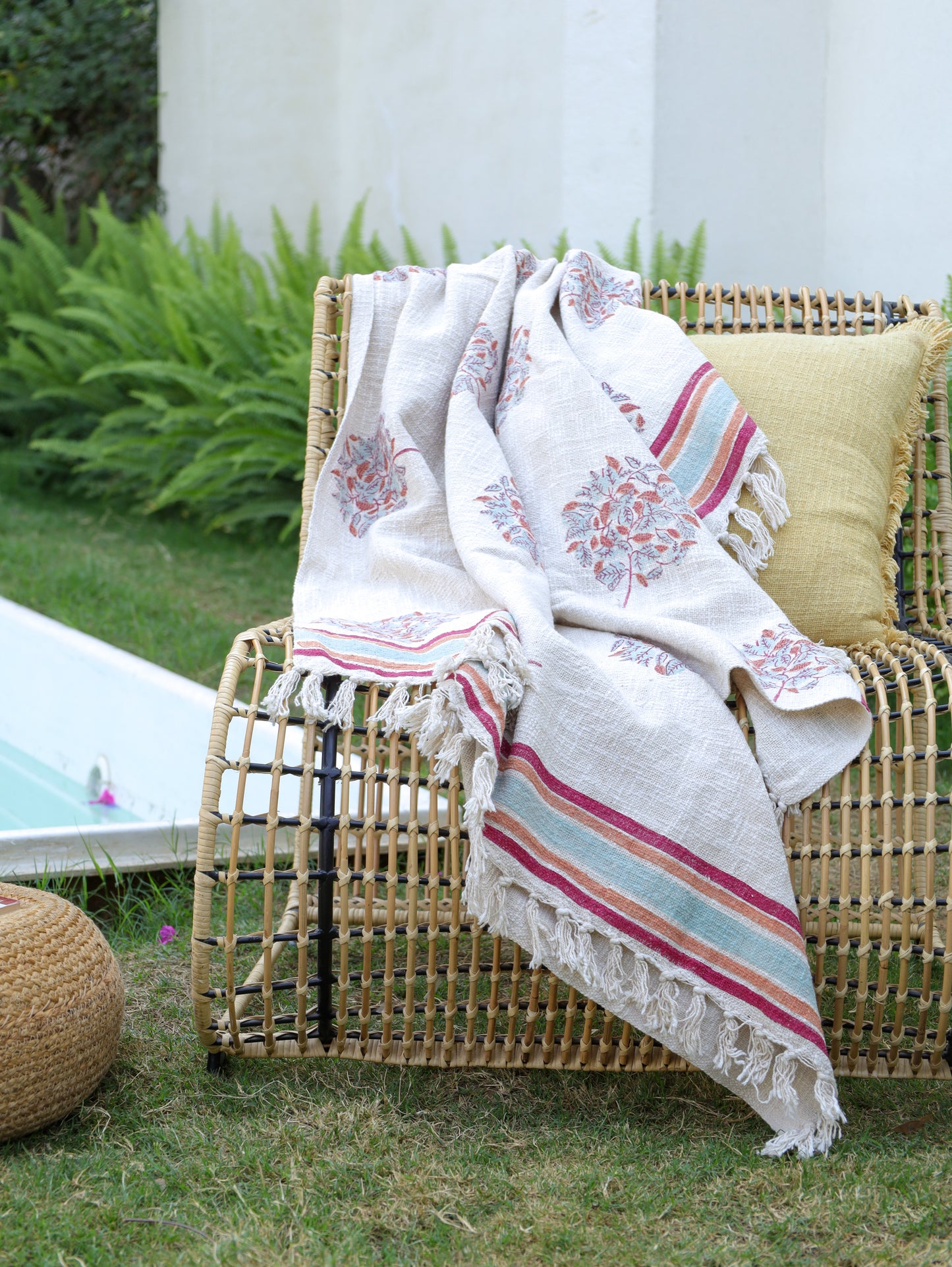 Gulab Ghar Hand Block Printed woven Throw