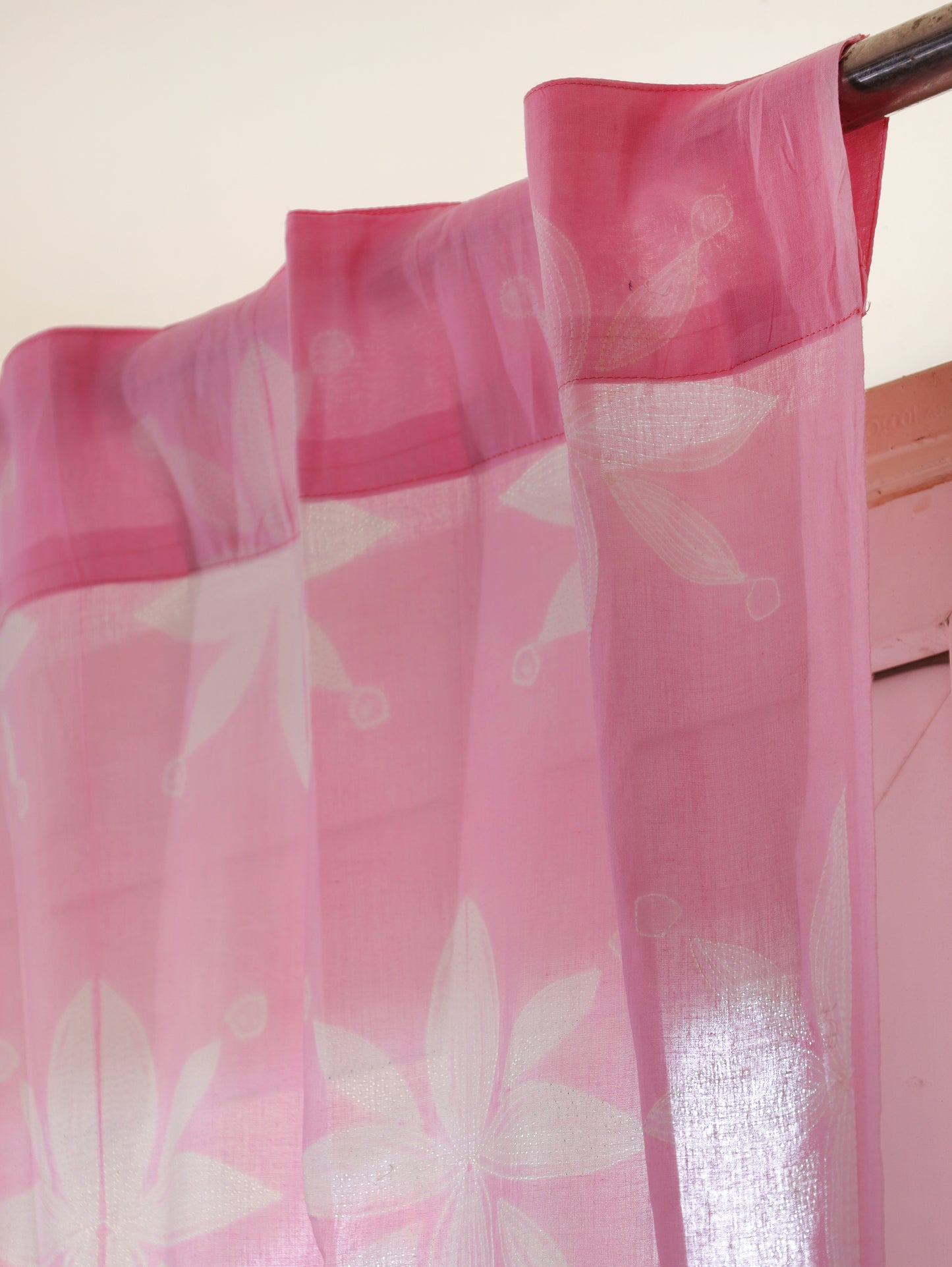 Gulabi Phool Hand Dyed Shibori Cotton Curtains - Set of 2