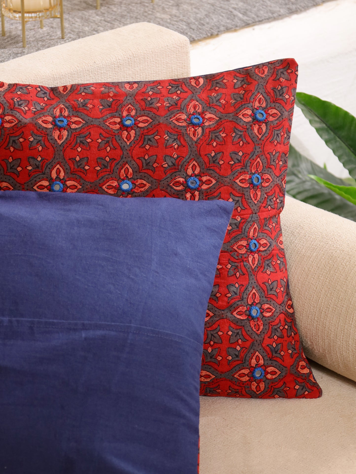 Timeless Threads Handcrafted Ajrakh Cushion Cover - Set of 2