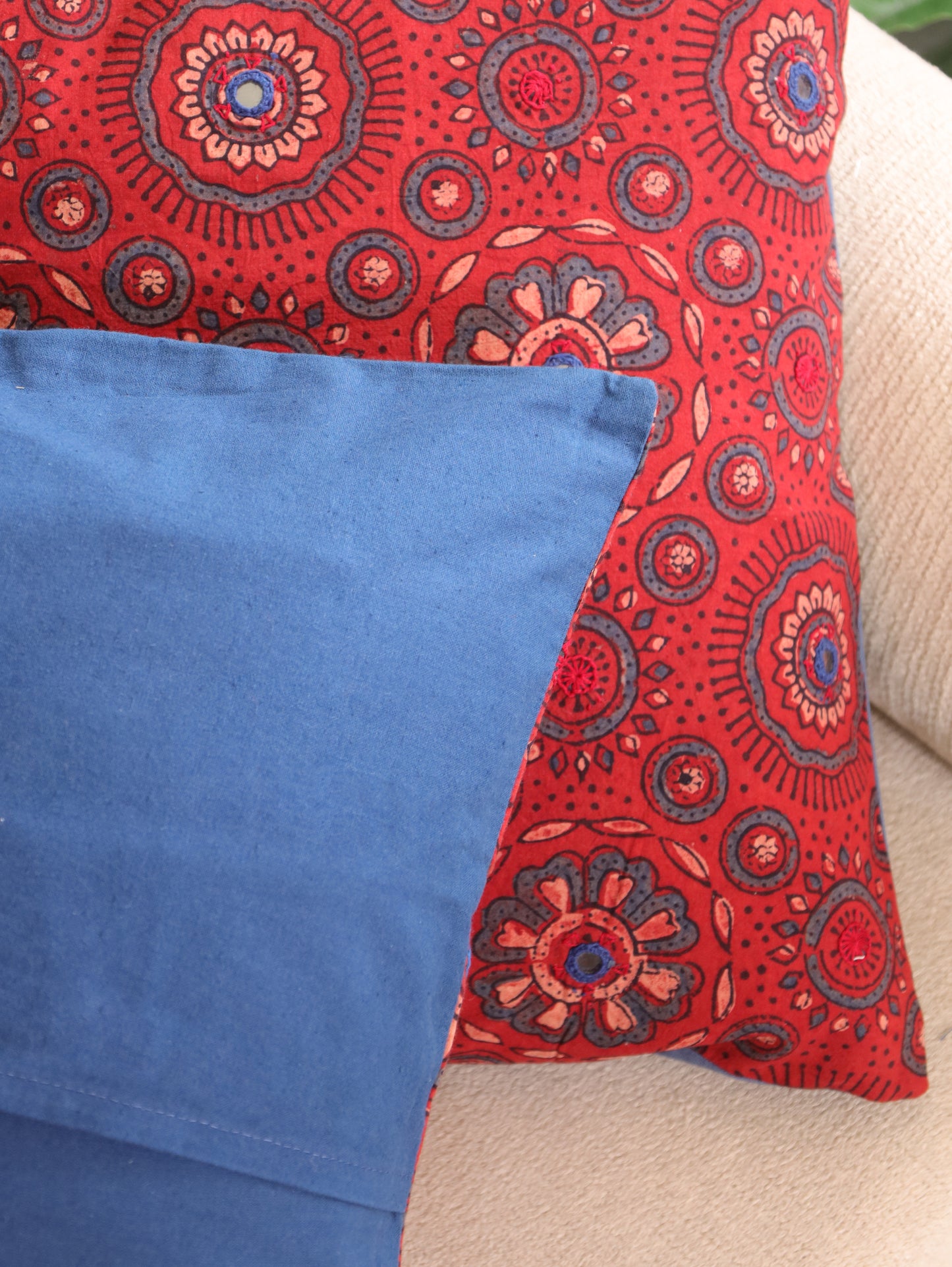 Crafted Fusion Handcrafted Ajrakh Cushion Cover - Set of 2