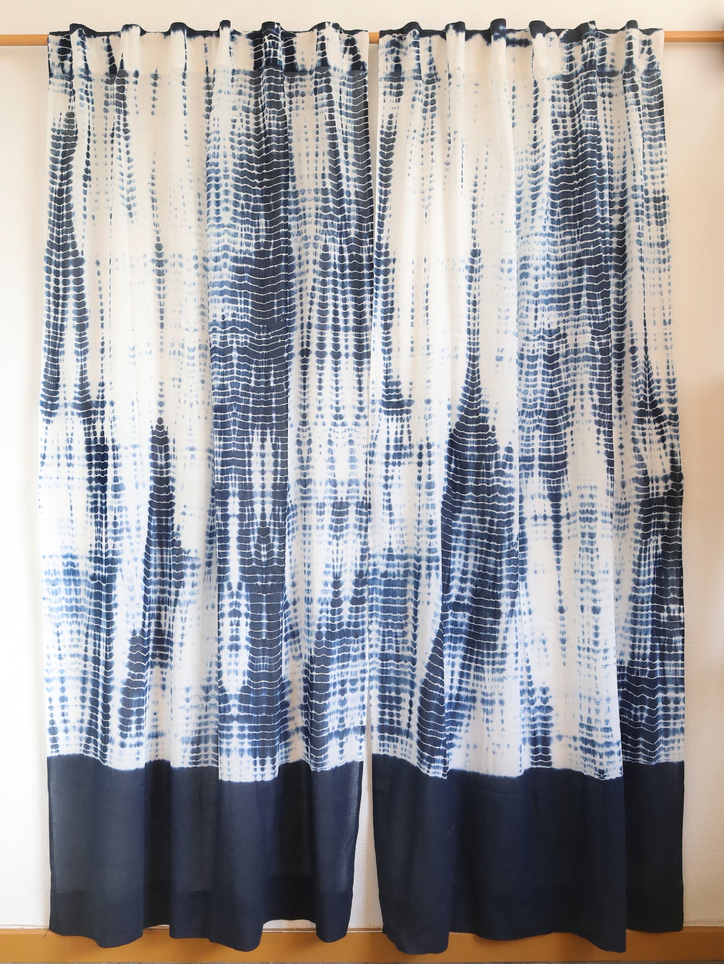 Moonwash Hand Dyed Shibori Cotton Curtains - Set of 2