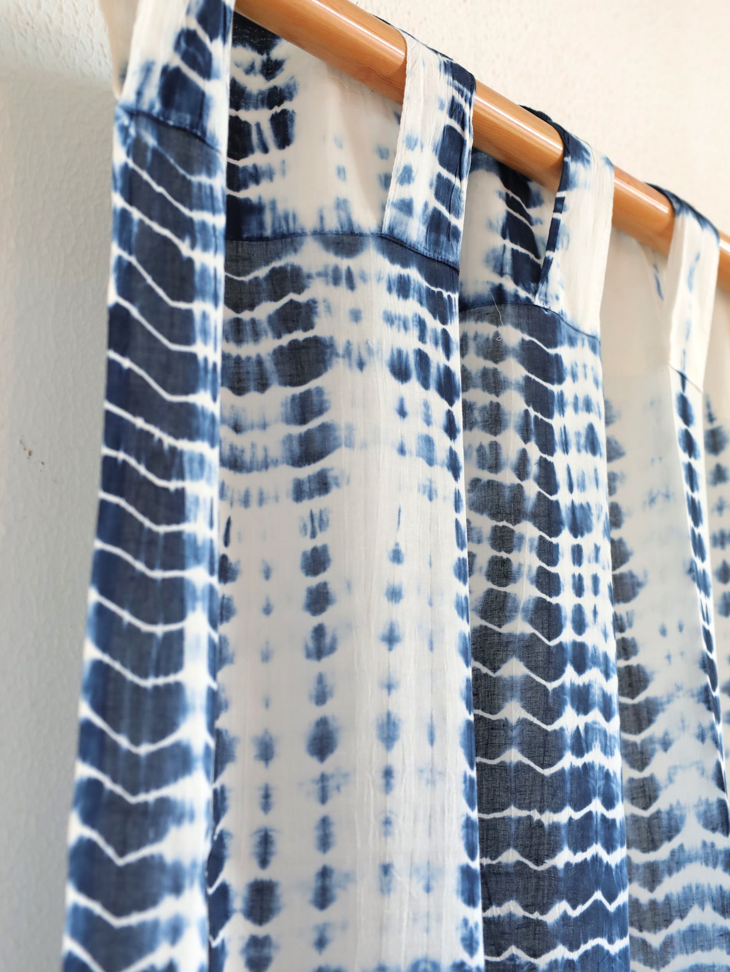 Moonwash Hand Dyed Shibori Cotton Curtains - Set of 2