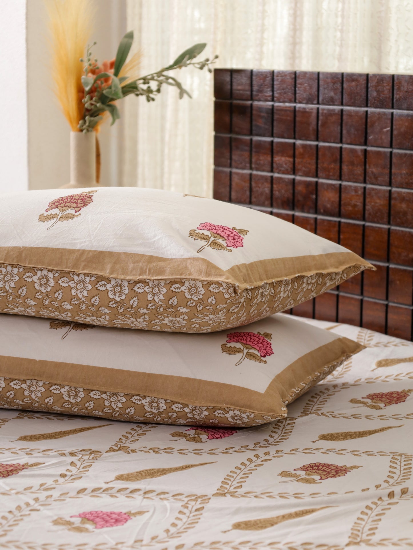 Mitti Ke Phool Hand Block Printed Queen Size Bedsheet