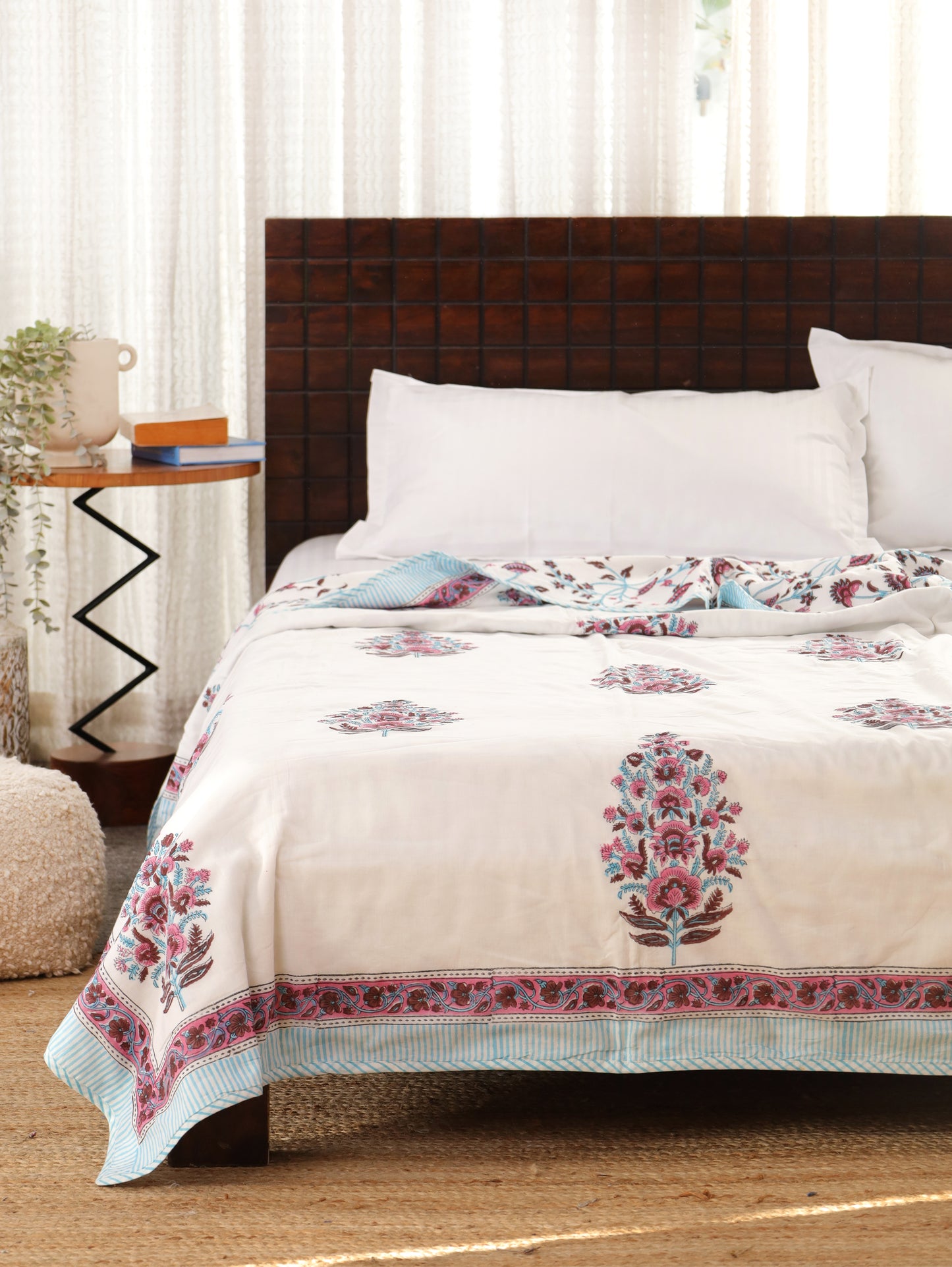 Phool Badal Hand Block Printed Cotton Dohar