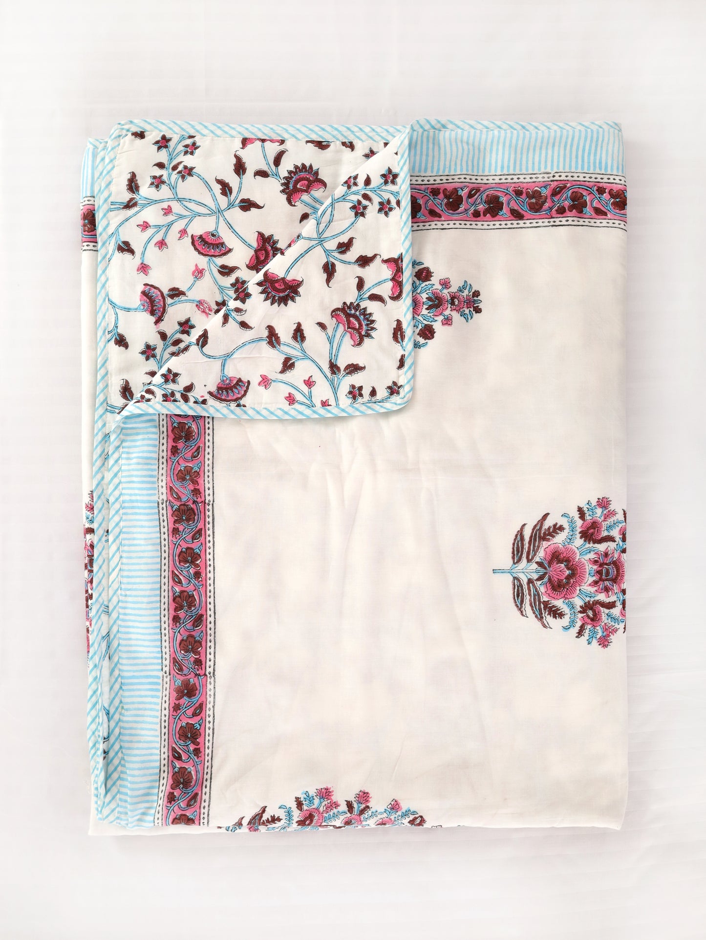 Phool Badal Hand Block Printed Cotton Dohar