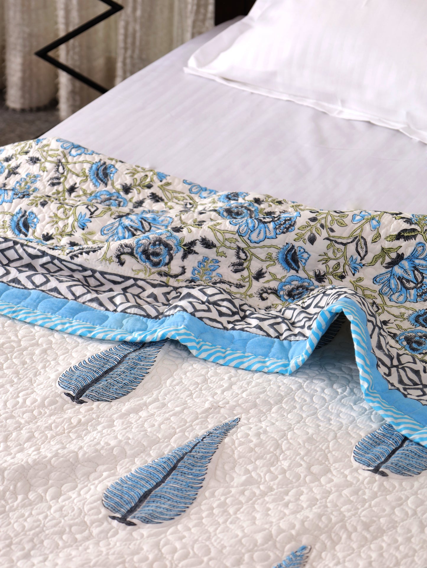 Cozy Cloud Hand Block Print Cotton AC Comforter