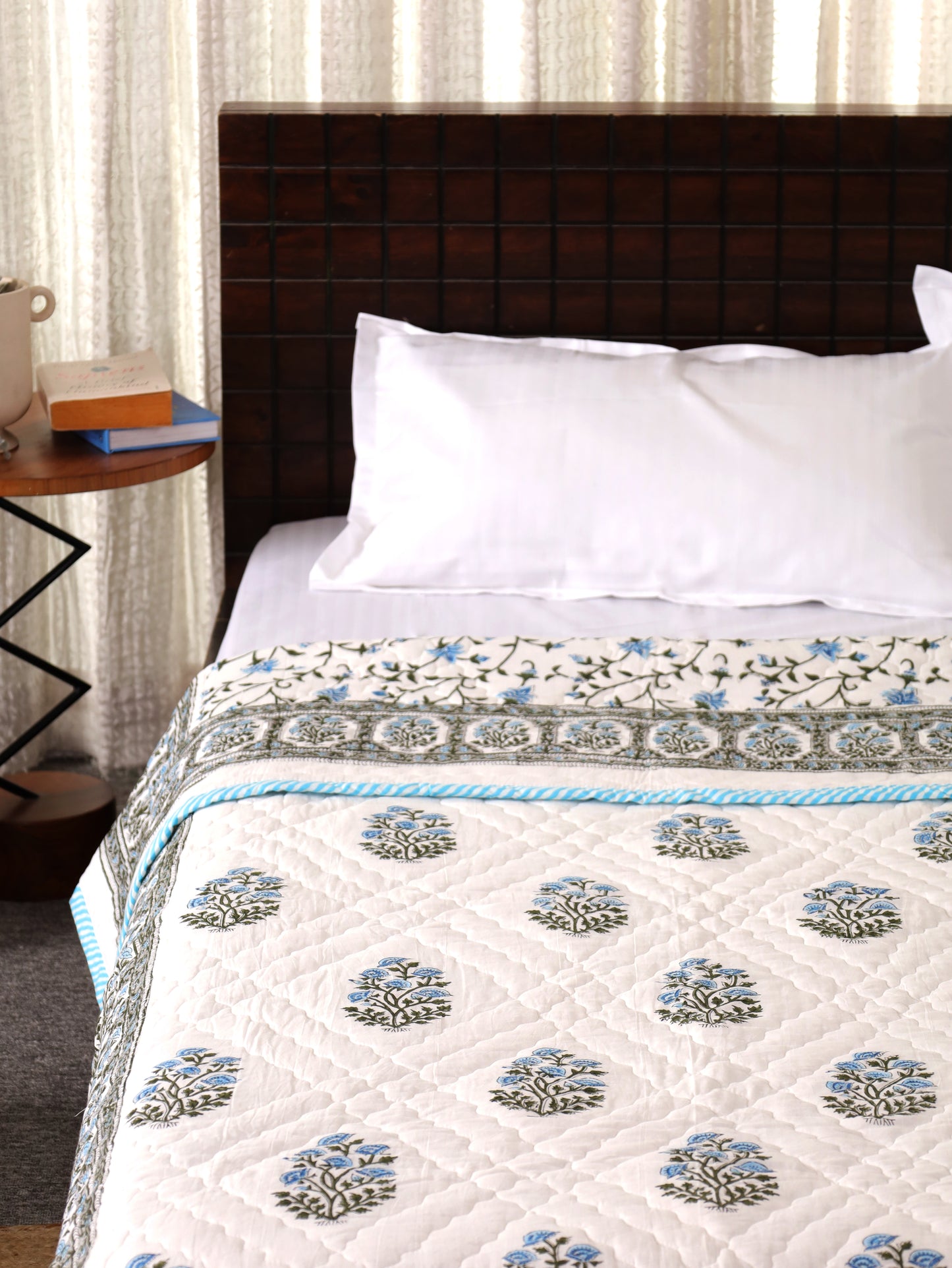 Sky Whisper Hand Block Printed Cotton AC Comforter