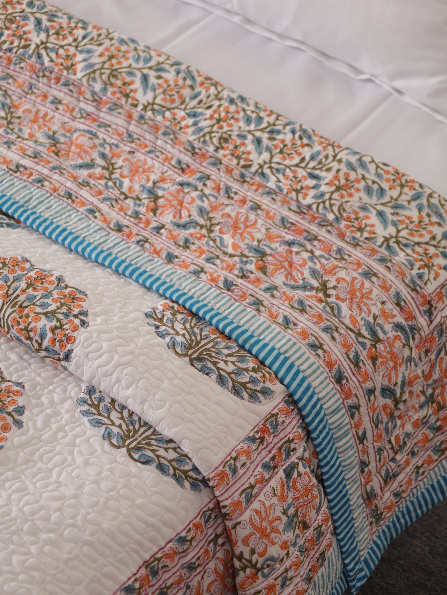 Cotton Candy Paisley Hand Block Print Cotton AC Comforter