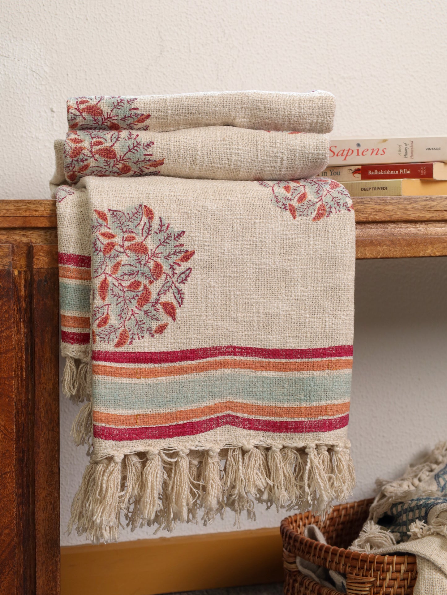 Gulab Ghar  Hand Block Printed woven Throw