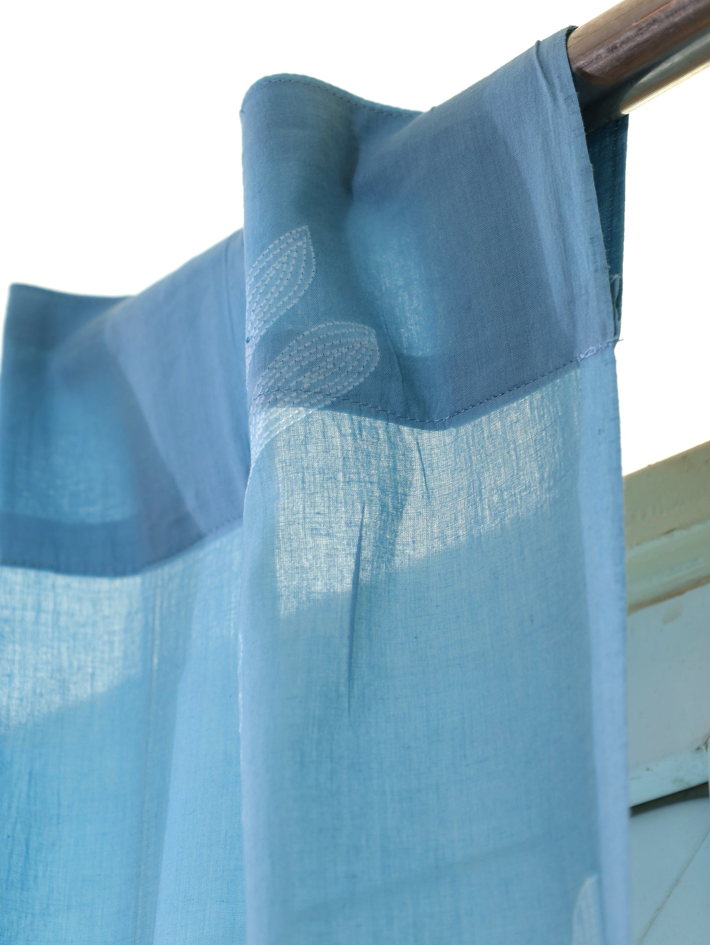Sky Petal Hand Dyed Shibori Cotton Curtains - Set of 2