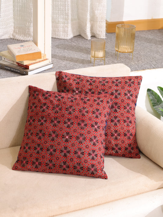 Mystic Threads Handcrafted Ajrakh Cushion Cover