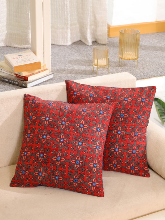 Timeless Threads Handcrafted Ajrakh Cushion Cover - Set of 2