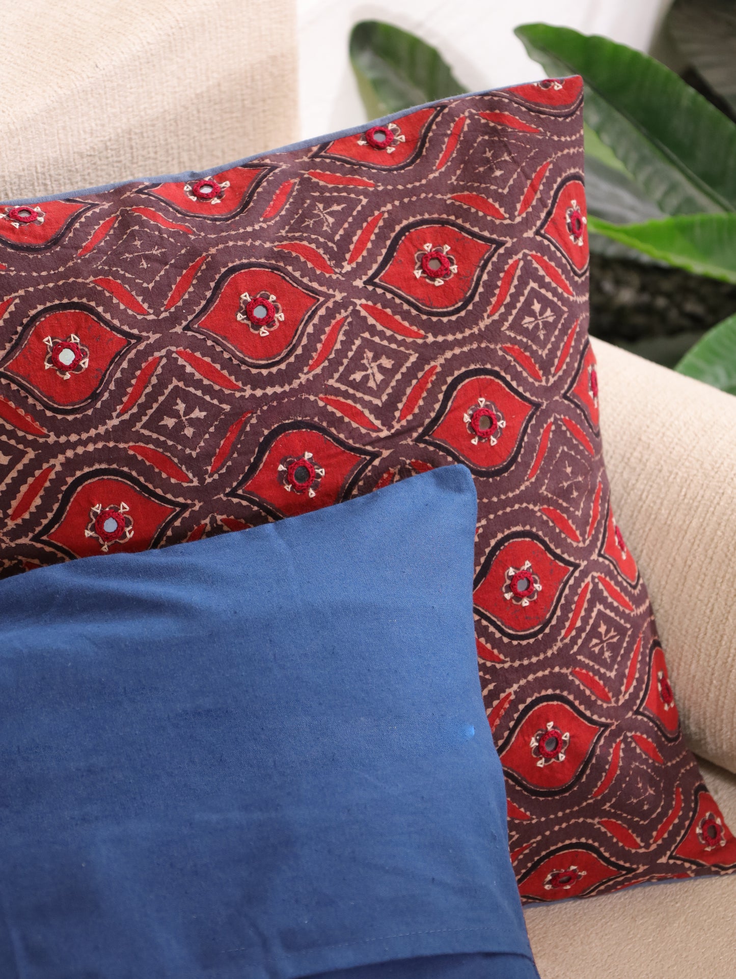 Timeless Threads Handcrafted Ajrakh Cushion Cover - Set of 2