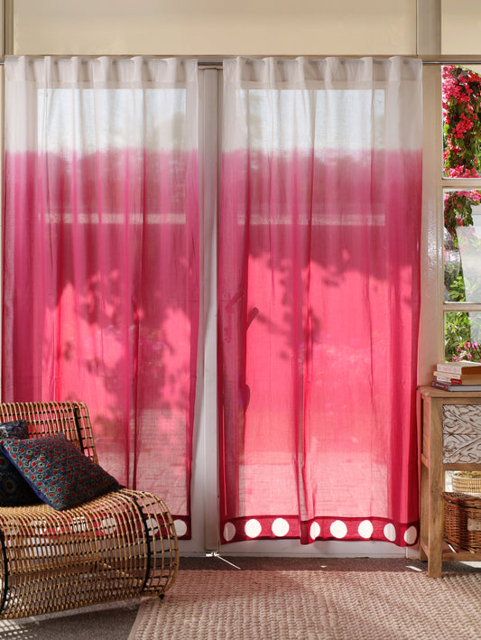 Ombre Orbit Hand Dyed Ombre Cotton Curtains - Set of 2