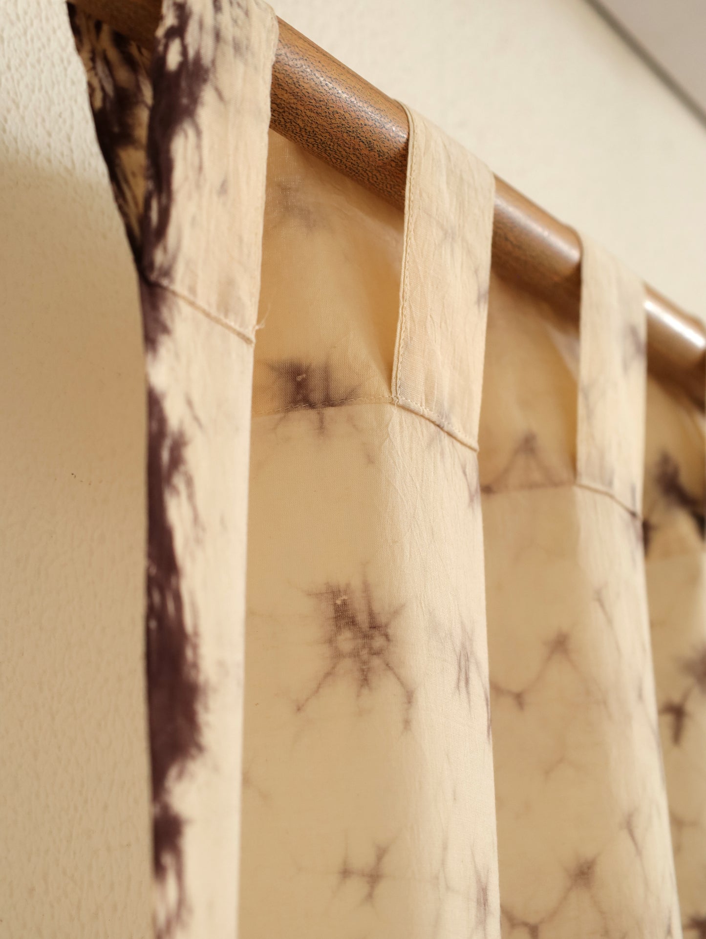 Melted Mocha Hand Dyed Shibori Cotton Curtains - Set of 2