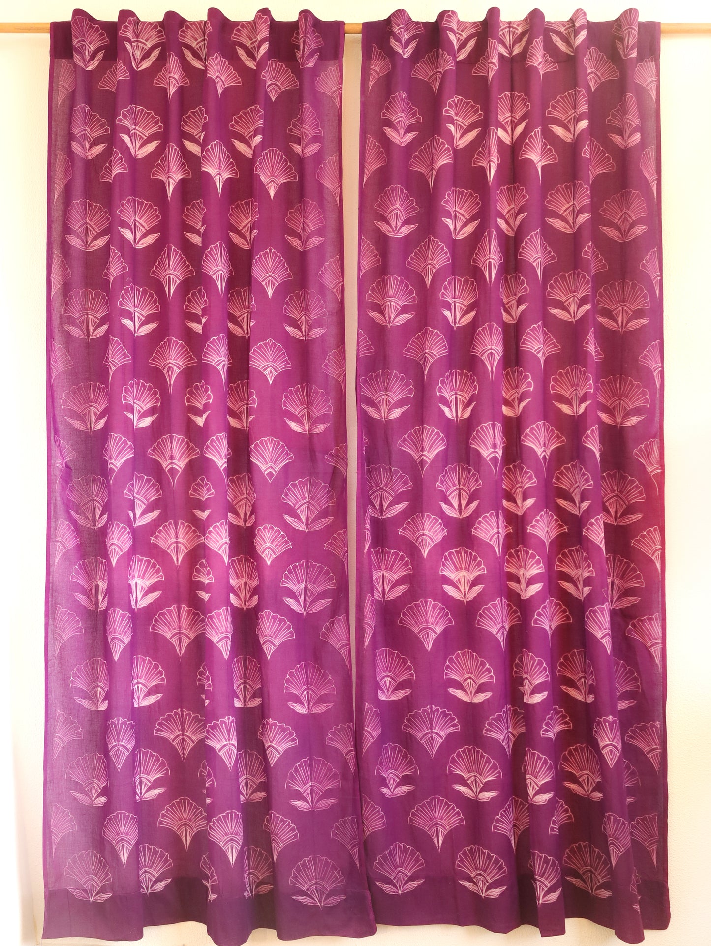 Jamuni Butta Hand Dyed Shibori Cotton Curtains - Set of 2