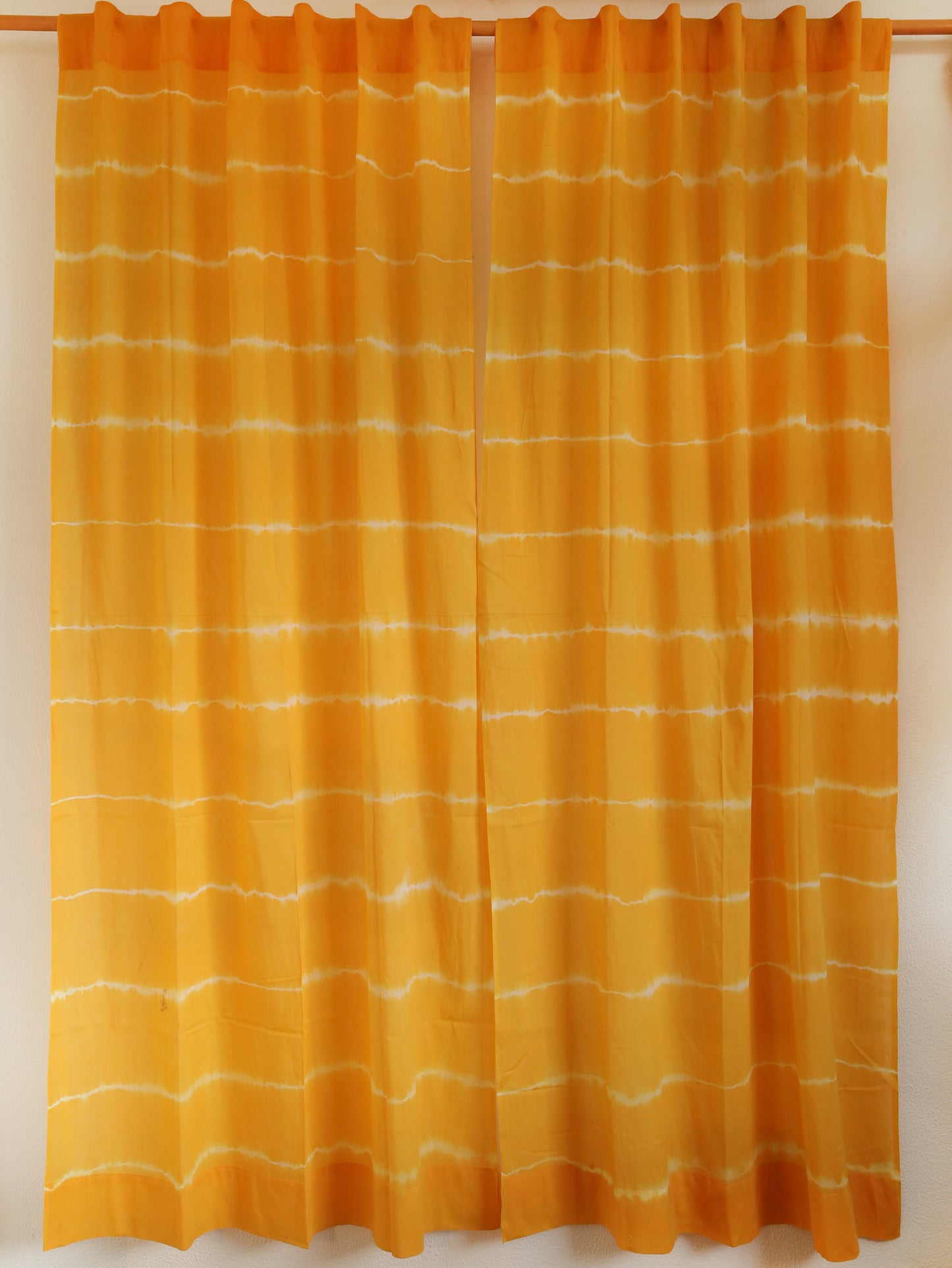 Sunwash Hand Dyed Shibori Cotton Curtains - Set of 2