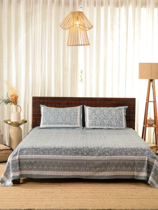 Dhaga Dhundh Hand Block Printed Queen Size Bedsheet