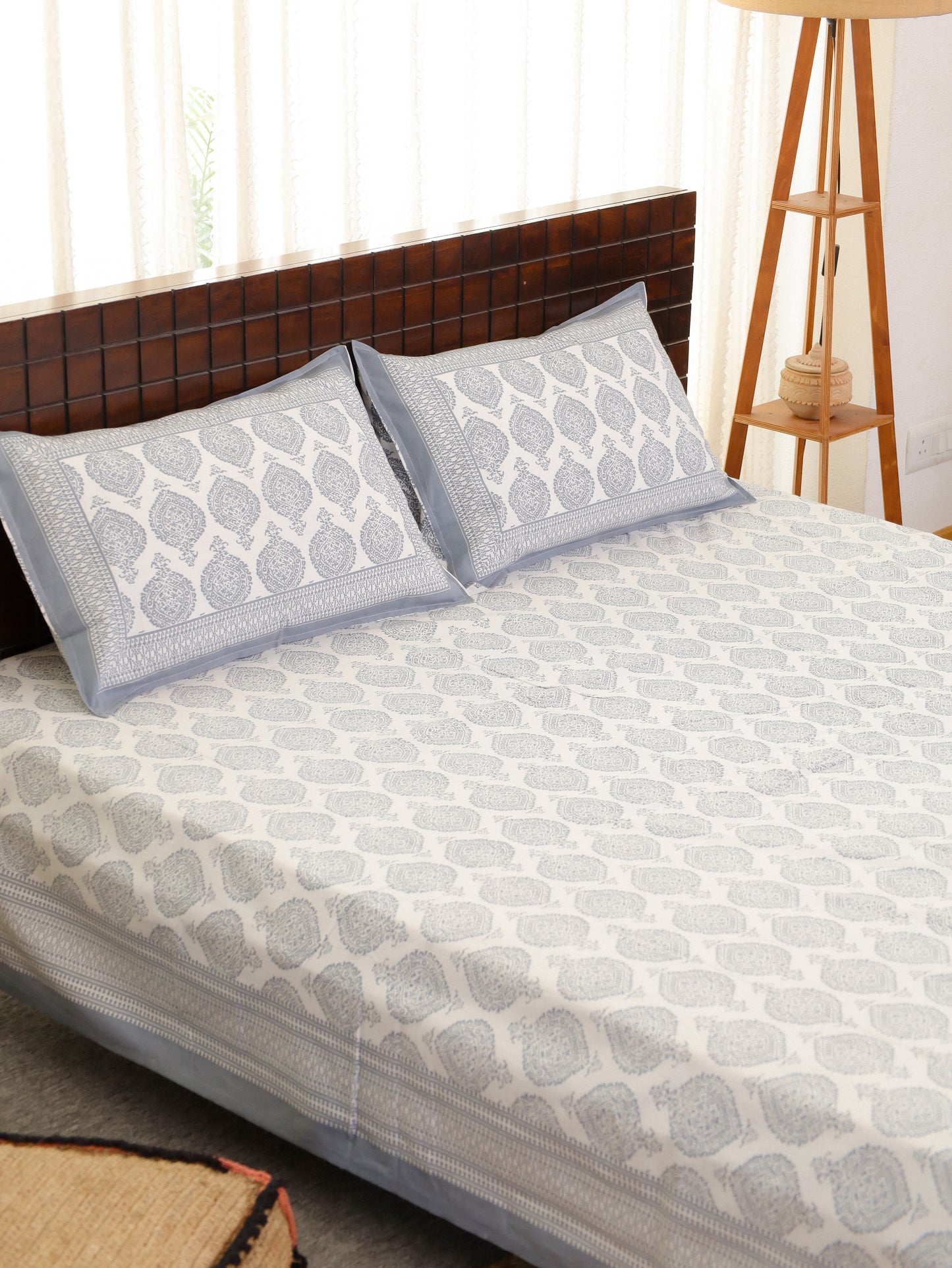 Dhoop Chaav Hand Block Printed King Size Bedsheet