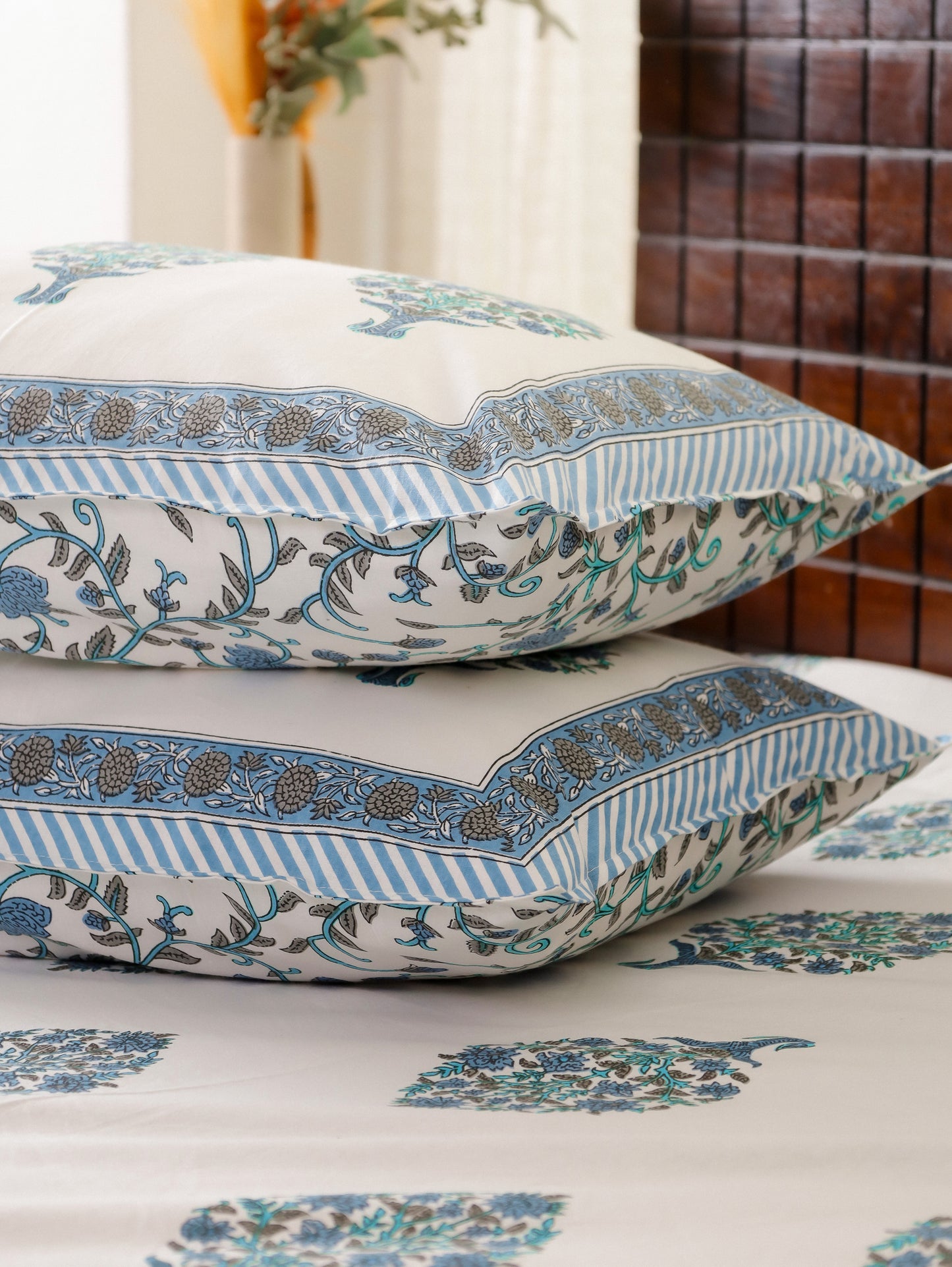 Neel Gharana Hand Block Printed Queen Size Bedsheet