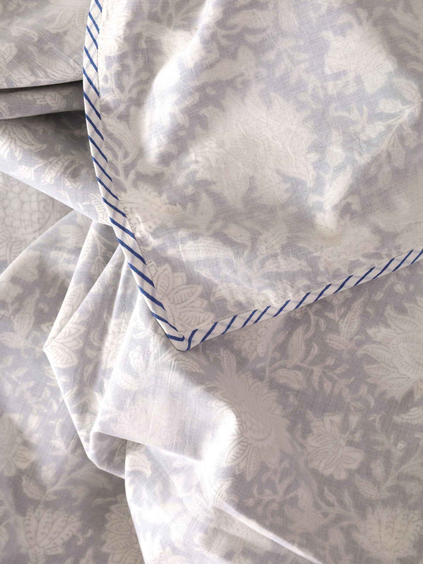 Indigo Garden Hand Block Printed Cotton Dohar