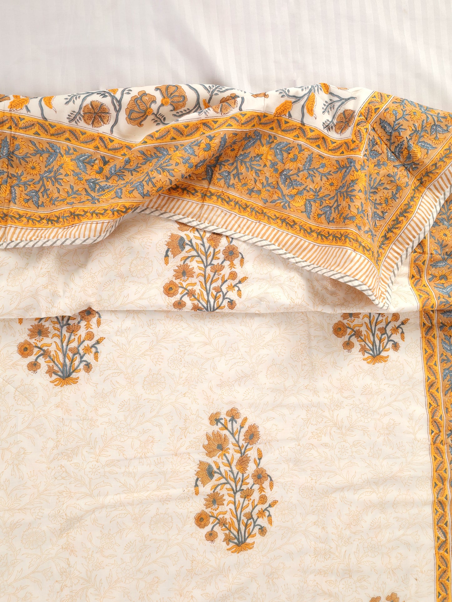 Sunehri Chaadar Hand Block Printed Cotton Dohar