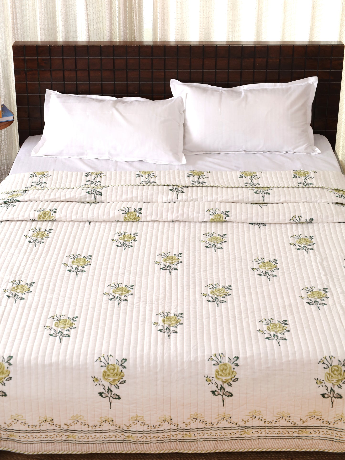 Primrose Whisper Hand Block Print Cotton AC Comforter