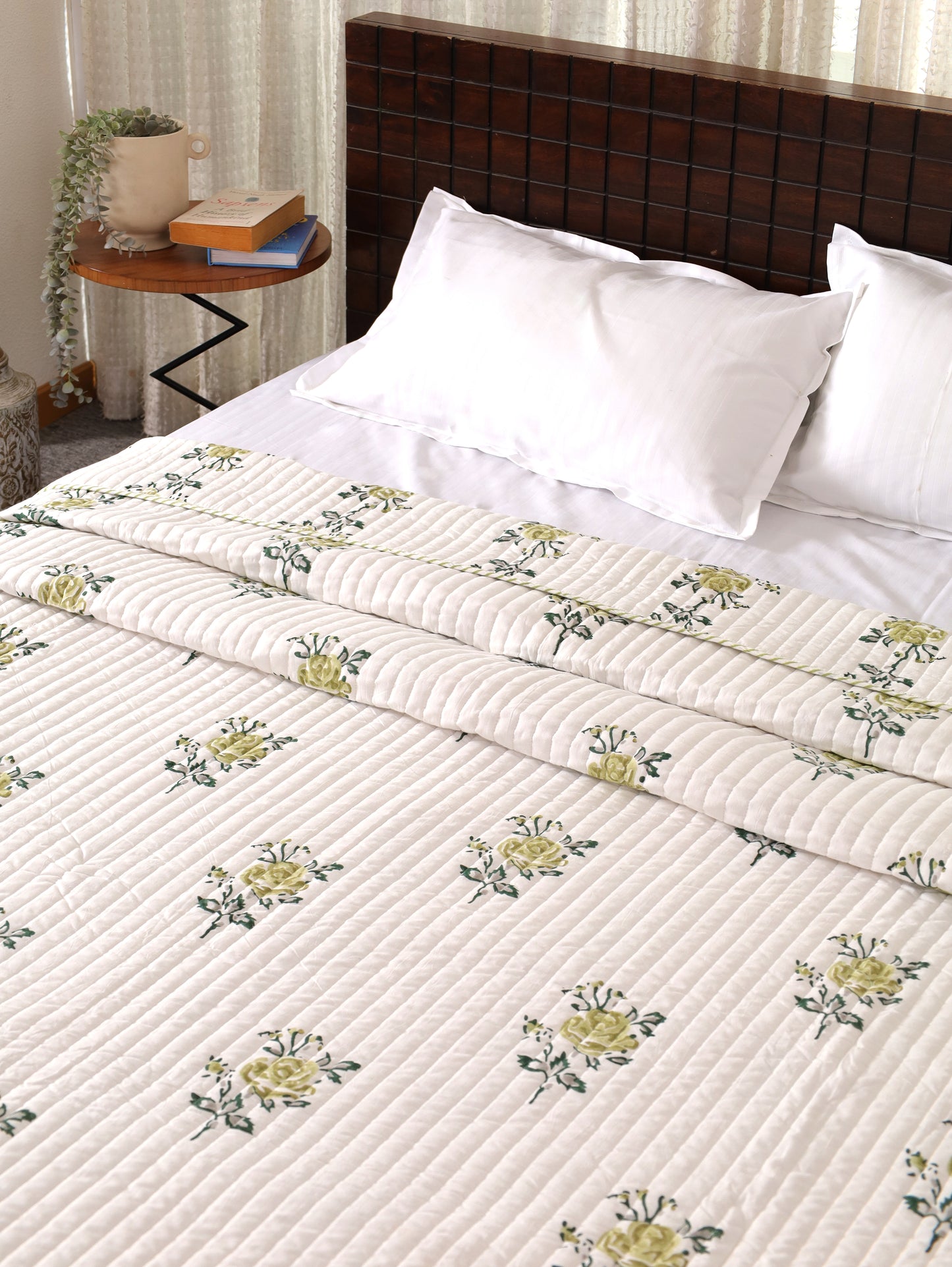 Primrose Whisper Hand Block Print Cotton AC Comforter