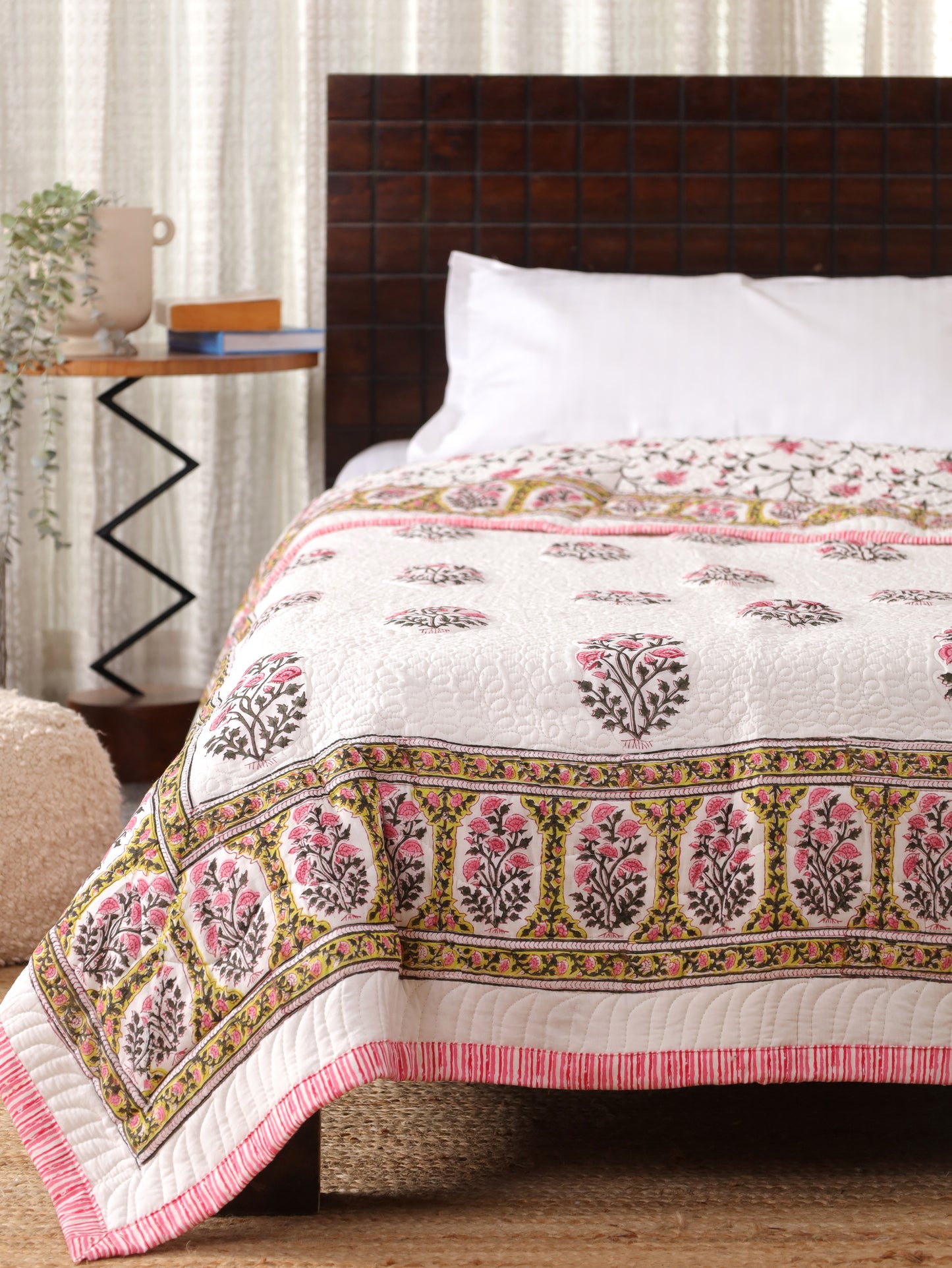 Rose Bazaar Hand Block Print Cotton AC Comforter
