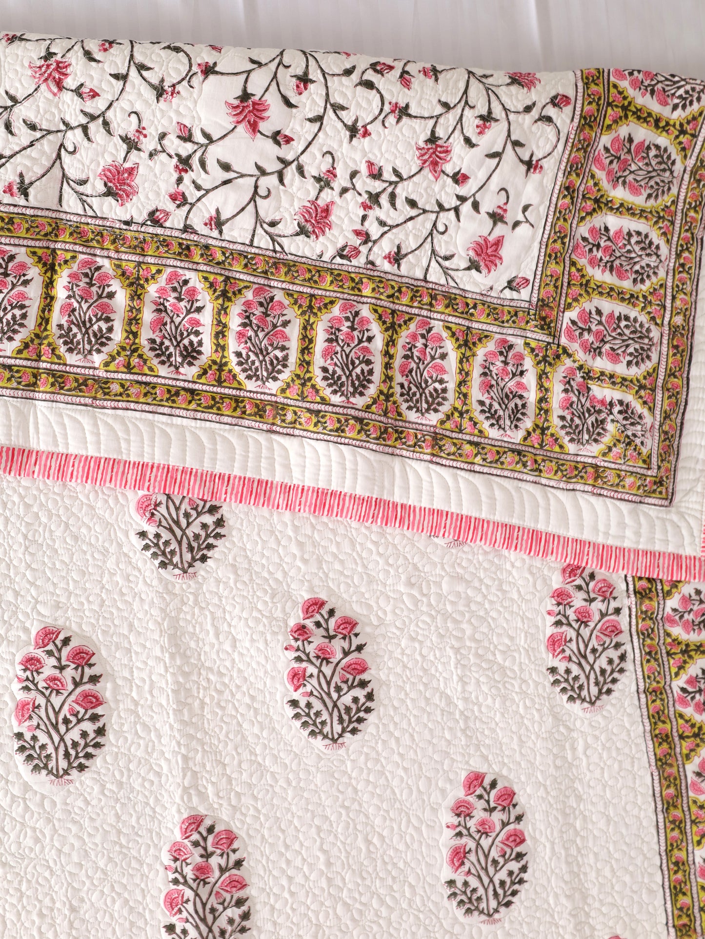 Rose Bazaar Hand Block Print Cotton AC Comforter