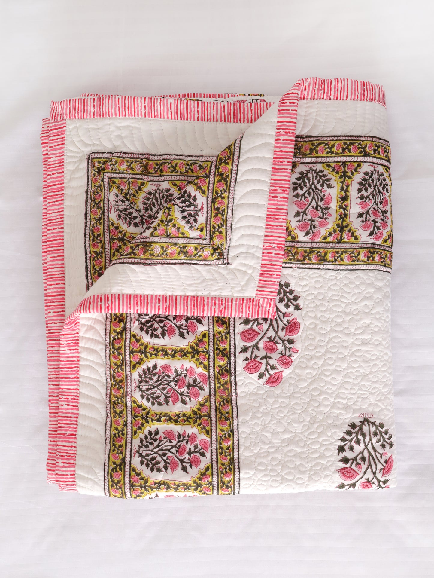 Rose Bazaar Hand Block Print Cotton AC Comforter
