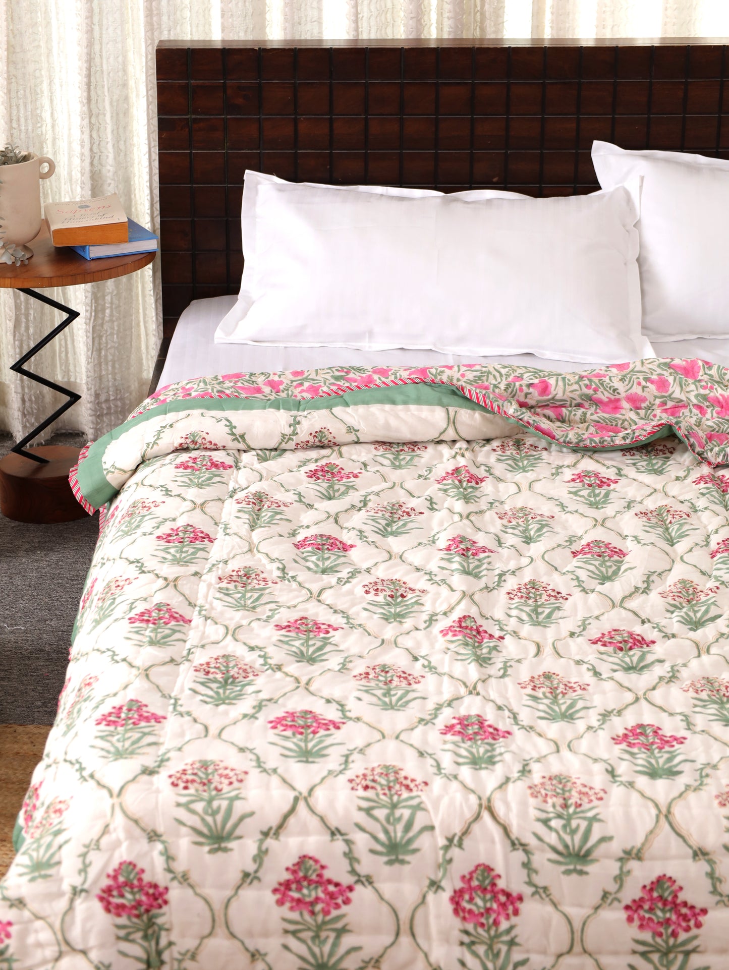 Garden Bloom – Hand Block Printed Cotton Quilt