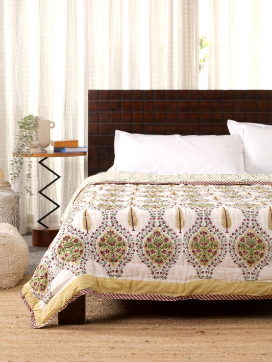 Golden Grove – Hand Block Printed Cotton Quil